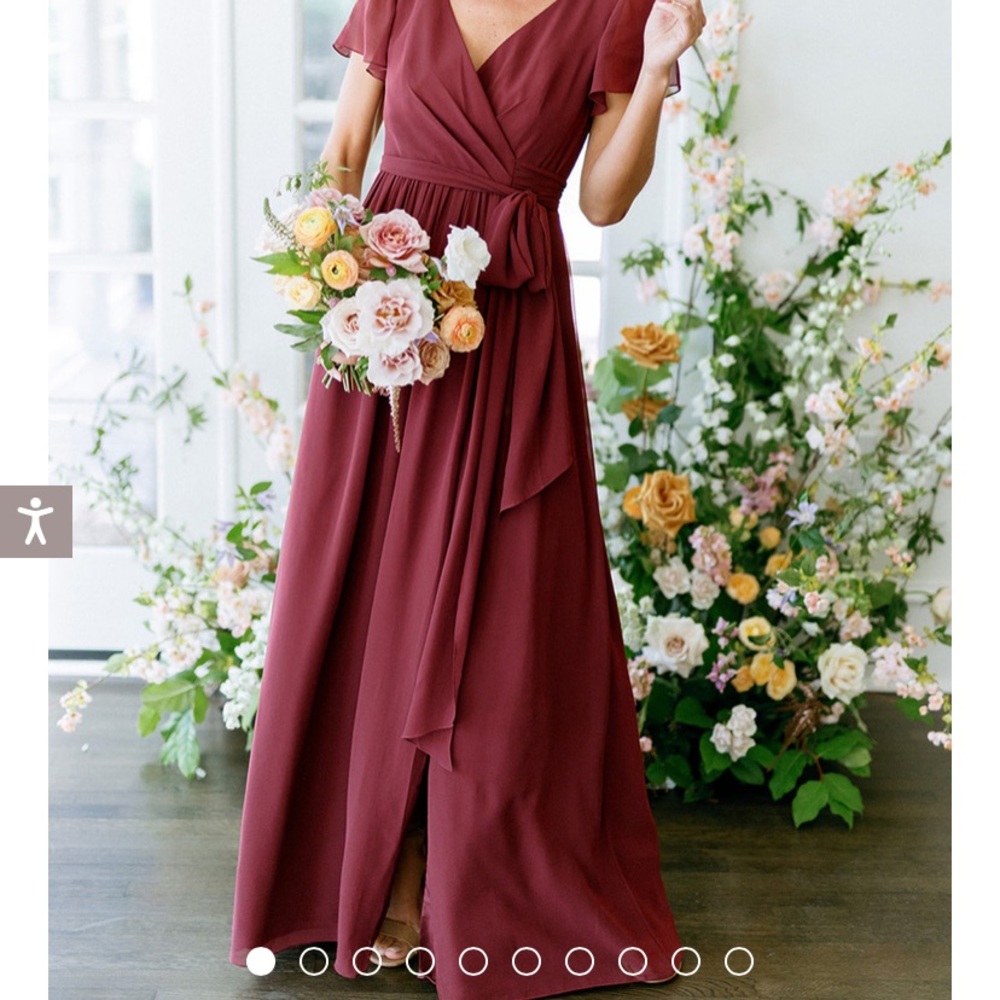 Revelry Harper chiffon color rosewood, size 0 dress